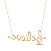 Thumbnail Image 3 of Diamond &quot;Believe&quot; Cursive Necklace 1/4 ct tw 10K Yellow Gold 18&quot;