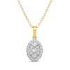 Thumbnail Image 1 of Multi-Diamond Oval-Frame Necklace 1/5 ct tw 10K Yellow Gold 18&quot;