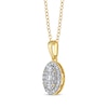 Thumbnail Image 2 of Multi-Diamond Oval-Frame Necklace 1/5 ct tw 10K Yellow Gold 18&quot;