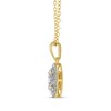 Thumbnail Image 3 of Multi-Diamond Oval-Frame Necklace 1/5 ct tw 10K Yellow Gold 18&quot;