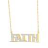 Thumbnail Image 2 of Diamond &quot;Faith&quot; Necklace 1/8 ct tw 10K Yellow Gold 18&quot;