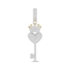 Thumbnail Image 1 of Men's Baguette & Round-Cut Heart Key with Crown Diamond Charm 3/4 ct tw 10K Yellow Gold