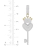 Thumbnail Image 2 of Men's Baguette & Round-Cut Heart Key with Crown Diamond Charm 3/4 ct tw 10K Yellow Gold