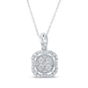 Thumbnail Image 1 of Multi-Diamond Cushion Frame Necklace 1/4 ct tw 10K White Gold 18&quot;