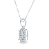 Thumbnail Image 2 of Multi-Diamond Cushion Frame Necklace 1/4 ct tw 10K White Gold 18&quot;