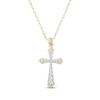 Thumbnail Image 1 of Diamond Gothic-Style Cross Necklace 1/4 ct tw 10K Yellow Gold 18&quot;