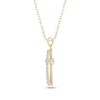 Thumbnail Image 2 of Diamond Gothic-Style Cross Necklace 1/4 ct tw 10K Yellow Gold 18&quot;