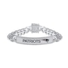 Thumbnail Image 0 of True Fans New England Patriots 1/6 CT. T.W. Diamond Logo ID Bracelet in Sterling Silver