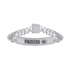 Thumbnail Image 0 of True Fans Green Bay Packers 1/6 CT. T.W. Diamond Logo ID Bracelet in Sterling Silver