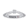 Thumbnail Image 1 of True Fans Kansas City Chiefs 1/6 CT. T.W. Diamond Logo ID Bracelet in Sterling Silver