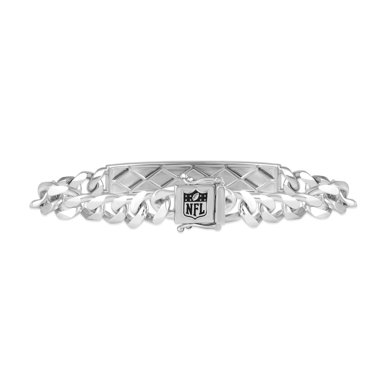 Main Image 2 of True Fans Kansas City Chiefs 1/6 CT. T.W. Diamond Logo ID Bracelet in Sterling Silver