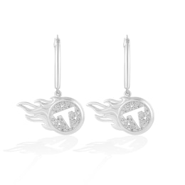 True Fans Tennessee Titans 1/10 CT. T.W. Diamond Logo Earrings in Sterling Silver