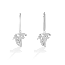 True Fans Atlanta Falcons 1/10 CT. T.W. Diamond Logo Earrings in Sterling Silver