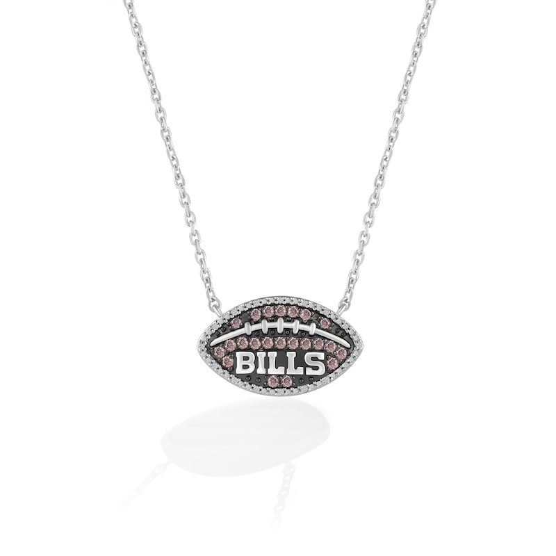 True Fans Buffalo Bills 1/4 CT. T.W. Brown Diamond Football Necklace in ...