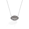 Thumbnail Image 0 of True Fans Cleveland Browns 1/4 CT. T.W. Brown Diamond Football Necklace in Sterling Silver