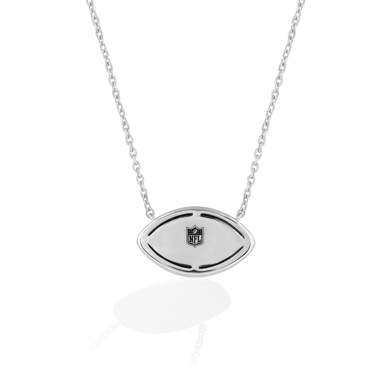 True Fans Cleveland Browns 1/4 CT. T.W. Brown Diamond Football Necklace in Sterling Silver