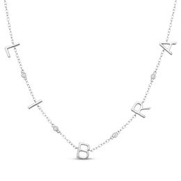 Diamond &quot;Libra&quot; Chain Necklace 1/20 ct tw Sterling Silver 18&quot;