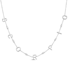 Diamond &quot;Scorpio&quot; Chain Necklace 1/15 ct tw Sterling Silver 18&quot;