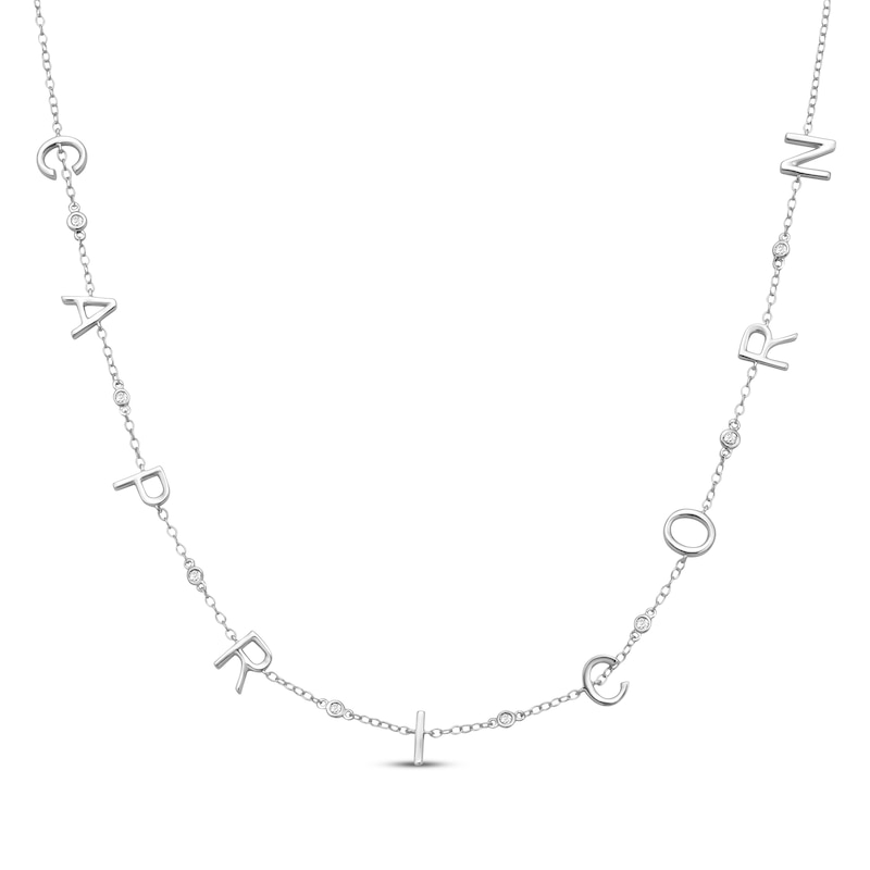 Main Image 1 of Diamond &quot;Capricorn&quot; Chain Necklace 1/10 ct tw Sterling Silver 18&quot;