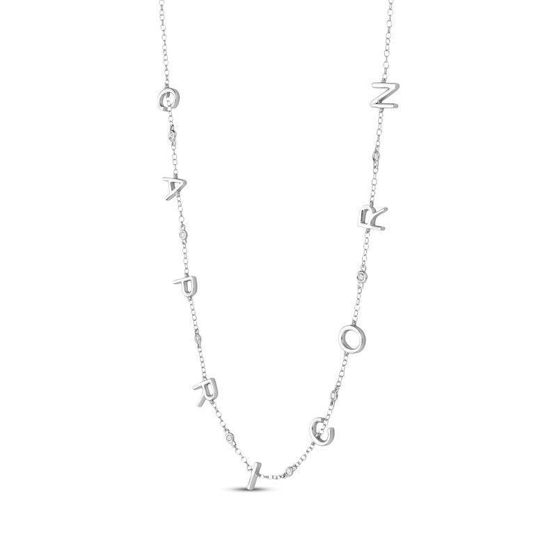 Main Image 2 of Diamond &quot;Capricorn&quot; Chain Necklace 1/10 ct tw Sterling Silver 18&quot;