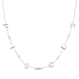 Diamond &quot;Pisces&quot; Chain Necklace 1/20 ct tw Sterling Silver 18&quot;
