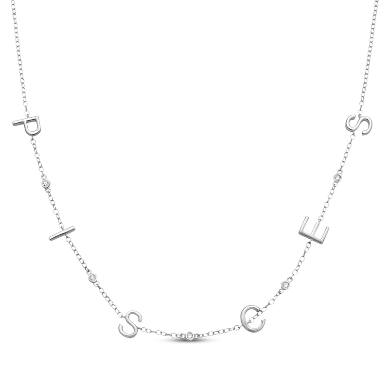 Diamond "Pisces" Chain Necklace 1/20 ct tw Sterling Silver 18"