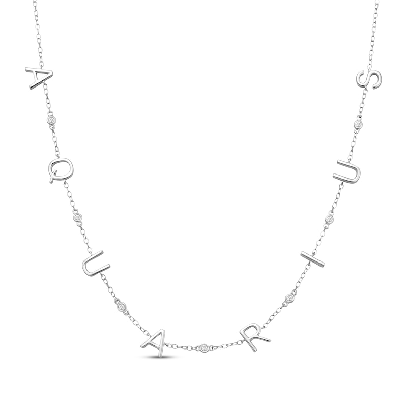 Main Image 1 of Diamond &quot;Aquarius&quot; Chain Necklace 1/15 ct tw Sterling Silver 18&quot;