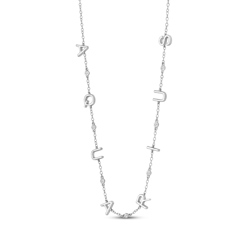 Main Image 2 of Diamond &quot;Aquarius&quot; Chain Necklace 1/15 ct tw Sterling Silver 18&quot;