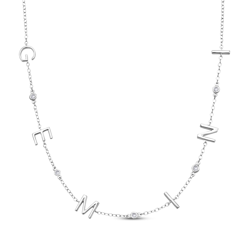 Main Image 1 of Diamond &quot;Gemini&quot; Chain Necklace 1/20 ct tw Sterling Silver 18&quot;