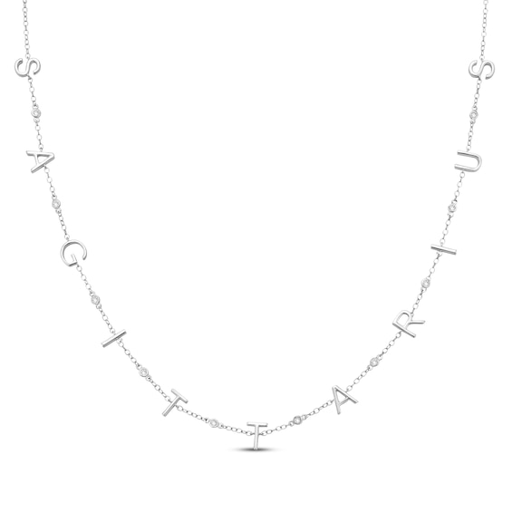Diamond "Sagittarius" Chain Necklace 1/8 ct tw Sterling Silver 18"