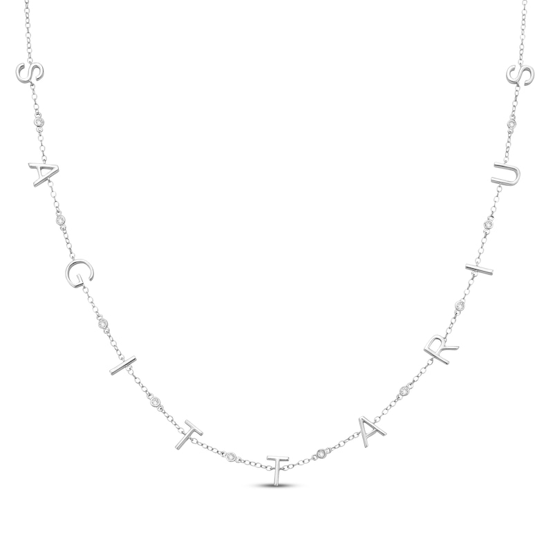 Main Image 1 of Diamond &quot;Sagittarius&quot; Chain Necklace 1/8 ct tw Sterling Silver 18&quot;