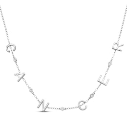 Diamond &quot;Cancer&quot; Chain Necklace 1/20 ct tw Sterling Silver 18&quot;