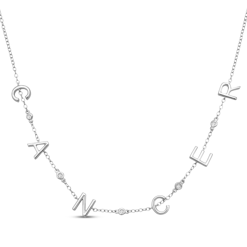 Diamond "Cancer" Chain Necklace 1/20 ct tw Sterling Silver 18"