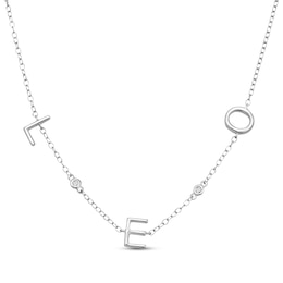 Diamond Accent &quot;Leo&quot; Chain Necklace Sterling Silver 18&quot;