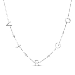 Diamond &quot;Virgo&quot; Chain Necklace 1/20 ct tw Sterling Silver 18&quot;