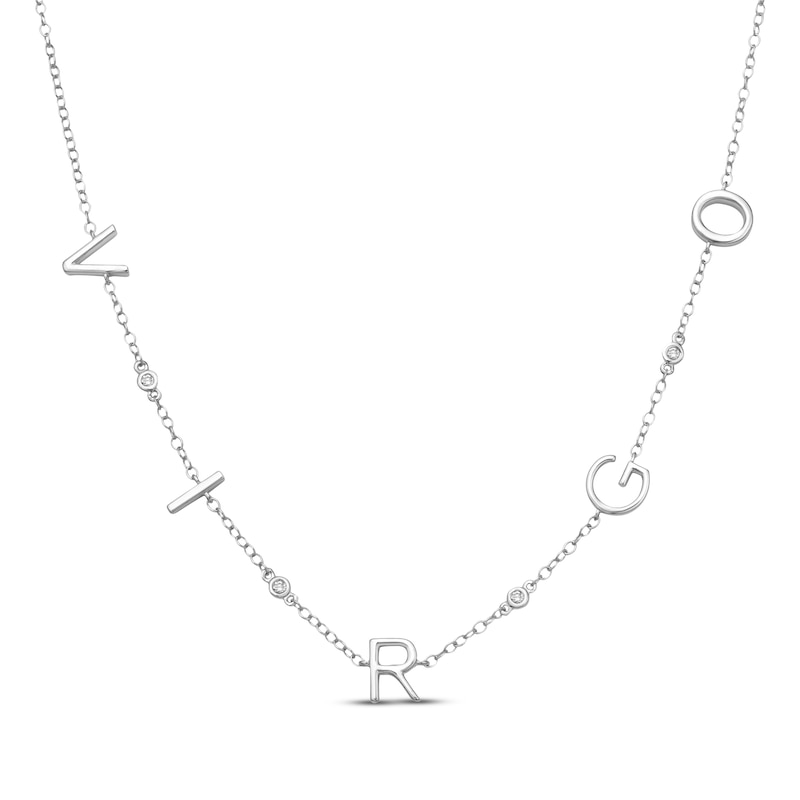 Main Image 1 of Diamond &quot;Virgo&quot; Chain Necklace 1/20 ct tw Sterling Silver 18&quot;