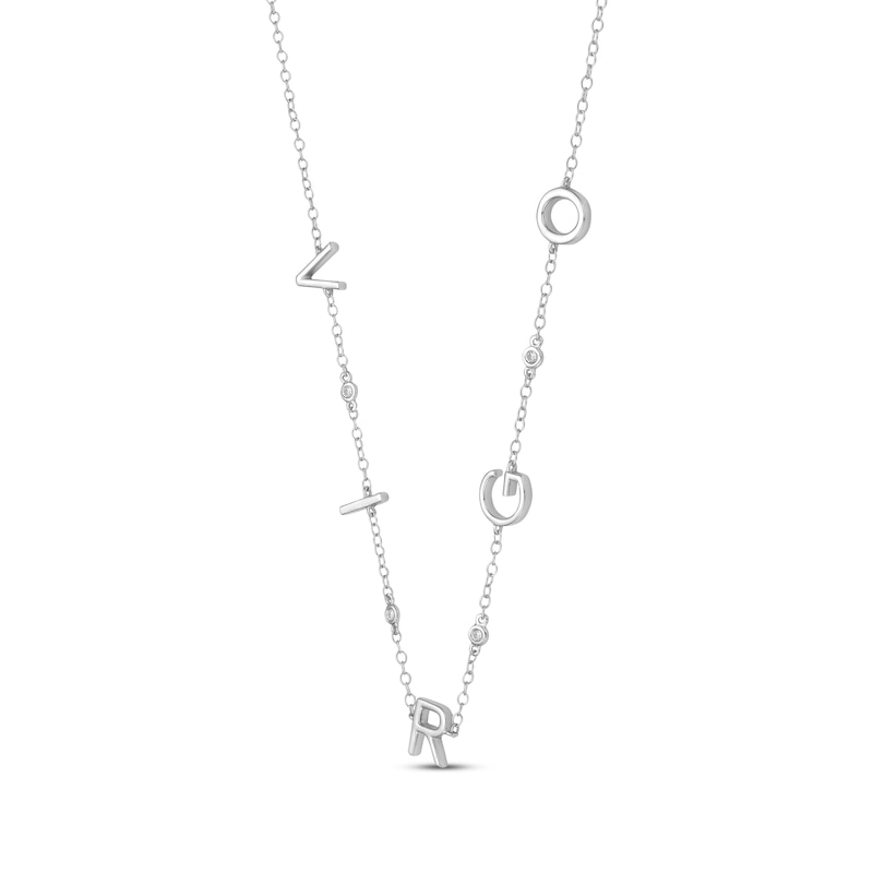 Main Image 2 of Diamond &quot;Virgo&quot; Chain Necklace 1/20 ct tw Sterling Silver 18&quot;