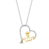 Thumbnail Image 1 of Diamond &quot;Mom&quot; Paw Print Heart Necklace 1/10 ct tw 10K Two-Tone Gold 18&quot;