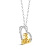 Thumbnail Image 2 of Diamond &quot;Mom&quot; Paw Print Heart Necklace 1/10 ct tw 10K Two-Tone Gold 18&quot;