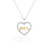 Thumbnail Image 1 of True Fans Atlanta Falcons 1/10 CT. T.W. Diamond Heart Necklace in Sterling Silver & 10K Yellow Gold