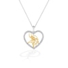 Thumbnail Image 1 of True Fans Minnesota Vikings 1/10 CT. T.W. Diamond Heart Necklace in Sterling Silver & 10K Yellow Gold