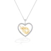 Thumbnail Image 1 of True Fans Tennessee Titans 1/10 CT. T.W. Diamond Heart Necklace in Sterling Silver & 10K Yellow Gold