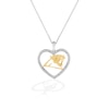 Thumbnail Image 1 of True Fans Carolina Panthers 1/10 CT. T.W. Diamond Heart Necklace in Sterling Silver & 10K Yellow Gold