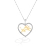 Thumbnail Image 1 of True Fans Detroit Lions 1/10 CT. T.W. Diamond Heart Necklace in Sterling Silver & 10K Yellow Gold