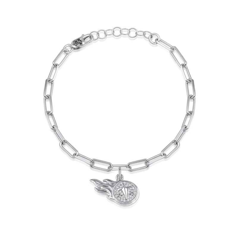 Stainless Steel Tennessee Titans Charm Bracelet