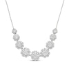 Thumbnail Image 0 of Diamond Graduating Flower Cluster Necklace 2-1/2 ct tw 14K White Gold