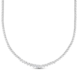 Diamond Graduated Riviera Necklace 7 ct tw 14K White Gold 16&quot;