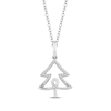 Thumbnail Image 0 of Hallmark Diamonds Christmas Tree Necklace 1/20 ct tw Sterling Silver 18"