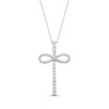 Thumbnail Image 1 of Diamond Infinity Symbol Cross Necklace 1/3 ct tw 10K White Gold 20&quot;