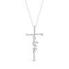 Thumbnail Image 0 of Diamond "Faith" Cross Necklace 1/3 ct tw 10K White Gold 18"